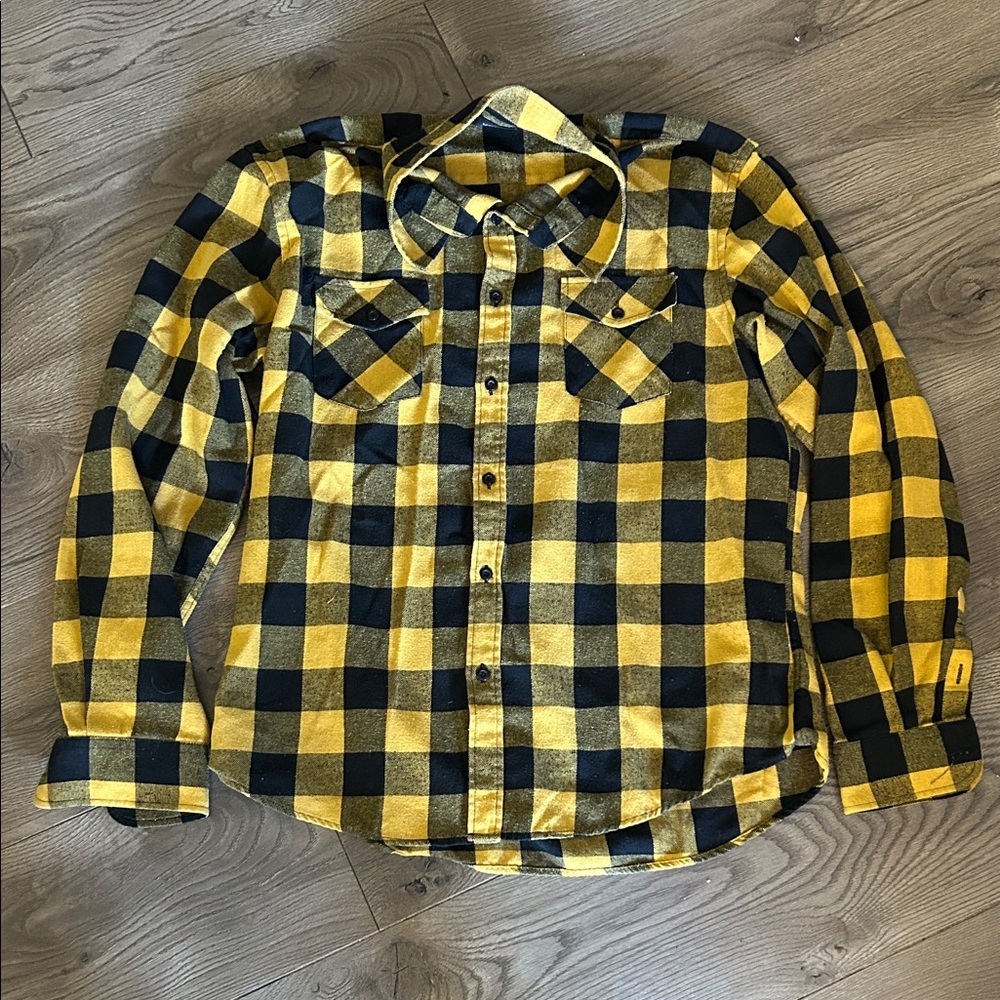 Yellow and Black Checkered Men's Shirt
